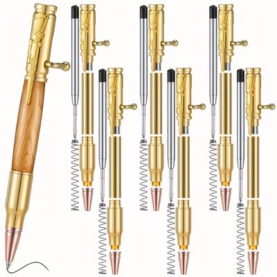 TEMU 7pcs Woodworking Screw Set, Men' Bullet Pen Set, Gift Woodworking Ballpoint Pen Set, 6 Sets Of Complete Accessories, Plus Pen, Men's Diy Gift Woodworking Handicraft Enthusiasts Gift Image