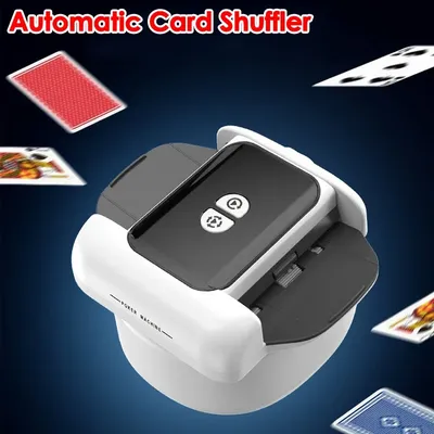 Automatischer Kartenmischer, Poker-Kartenmischer für Brettspiele, wiederaufladbar, 2 Decks, Spielkarten, Mischmaschine, geräuscharm Image
