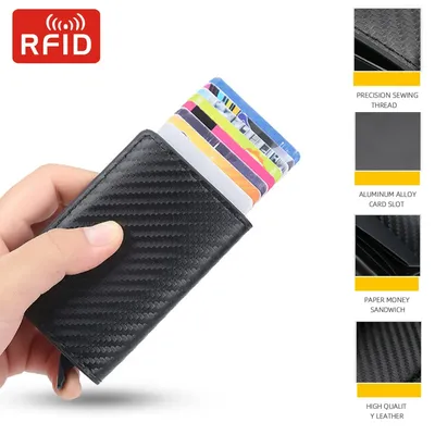 Rfid Metal Visit Credit Card Holder Men Wallets Luxury Business Bank Cardholder Case Wallet for Men Card Storage Porte-cartes