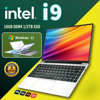 NEW Intel Core i9-8950HK Gaming laptop 16GB RAM 1/2TB SSD Windows 11 Pro Office Portable laptops 14.1-inch Notebook computer pc
