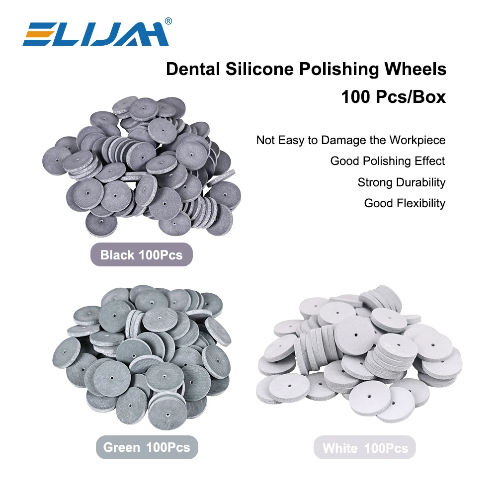 ELIJAH 100 Teile/schachtel Dental Polierscheiben Kit Silikon Rotary Polierer Dental Handstücke Polieren Schleifen Zahnmedizin Werkzeuge Image