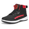 HKDQ High Top Sneakers Männer Frühling Herbst Leder Casual Sport Schuhe Lace-up Freizeit männer Trainer Schwarz Wanderschuhe für Männer