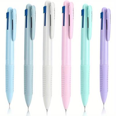TEMU 6pcs Multicolor Ballpoint Pens 0.5mm, 4-in-1 Colored Pens, Fine Point Retractable Cute Nurse Pens, 4 Color Pen In 1 For School, Student, Nurse Note Taking, Writing, Office Supplies Image