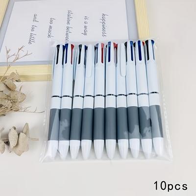 TEMU 10pcs, Set Of 10 -color Ballpoint Pens, 1 Containing Red, Blue And , Side-press Retractable Gel Pen Tip, Quick-drying And Easy To Write, Suitable For Students And Offices Image