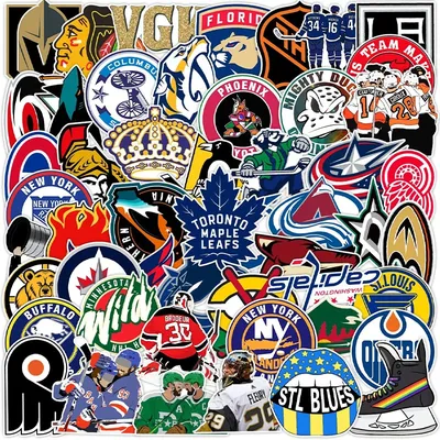 50Pcs Ice Hockey Stickers for Boys Girls Adults Waterproof Vinyl for Phone Laptop Water Bottle