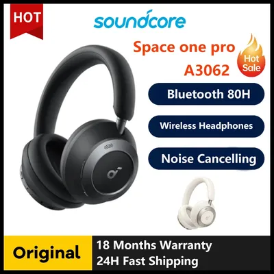 100% Original Soundcore Space One Pro Headphones AANC Earphone Bluetooth 80H Wireless Bluetooth Headphones Wireless Earphones