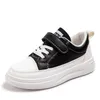 Kinder Schuhe Mädchen Sneaker PU Leder Dicke Sohle Kinder Casual Sneaker Schwarz Weiß Schule Casual
