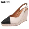Schwarz Keile Schuhe Für Frauen Sandalen Plus Größe Damen High Heels Sommer Schuhe Chaussures Femme