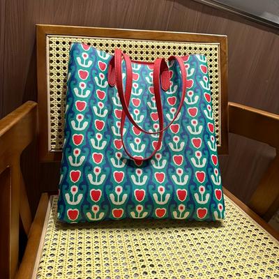 TEMU Bohemian Large Capacity Tote Bag, Pattern Shoulder Bag For Women, Commuter Shopping Bag, Colorful Gift Bag, Holiday Present Image