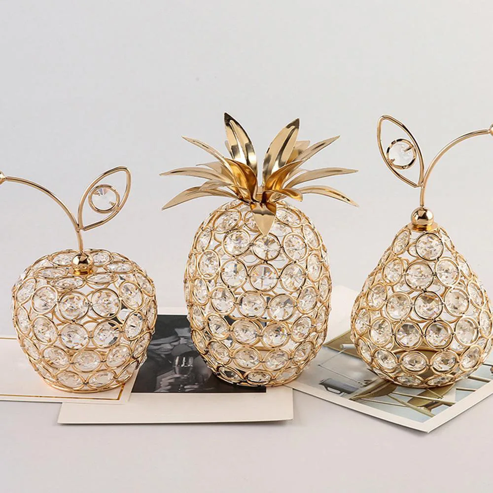 Ornements de pomme en cristal créatifs, strass scintillants en forme d
