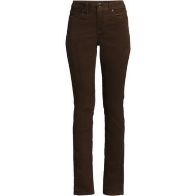 Straight Leg Stretch Cord Jeans, Mid Rise, Women, size: 18 34, regular, Brown, Cotton-blend, by Lands' End