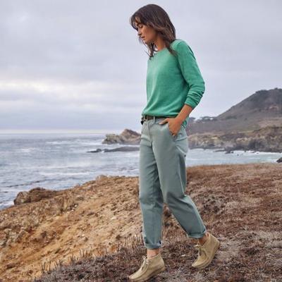 Straight Leg Ankle Chinos, Mid Rise, Women, size: 14/16, regular, Green, by Lands' End