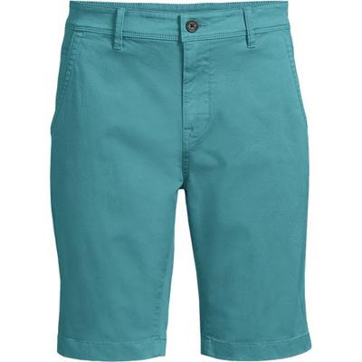 Stretch Chino Shorts, Slim Fit, Men, size: 40, regular, Green, Cotton-blend, by Lands' End