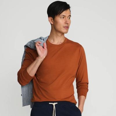 Tall Super-T Long Sleeve T-shirt, Men, size: 42-44, big and tall, Orange, Cotton, by Lands' End
