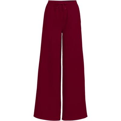Soft Brushed Jersey Wide Leg Trousers, Women, size: 8, petite, Red, Cotton/Polyester/Cotton-blend, by Lands' End