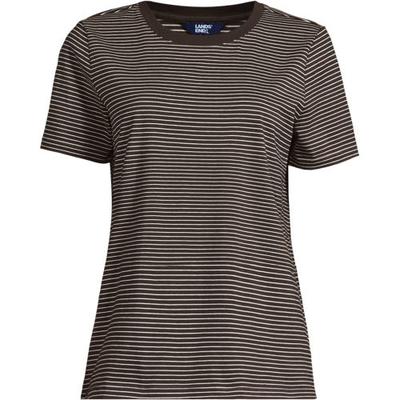 Supima Crew Neck T-Shirt, Women, size: 28-30, plus, Brown, Cotton, by Lands' End