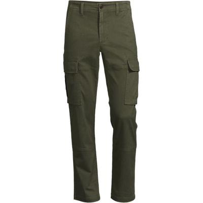 Everyday Stretch Cargo Trousers, Straight Fit, Men, size: 34 32, regular, Green, by Lands' End