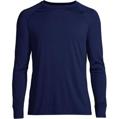 Stretch Thermaskin Crew Neck Thermal Top, Men, size: 46-48, regular, Blue, Spandex/Poly-blend, by Lands' End