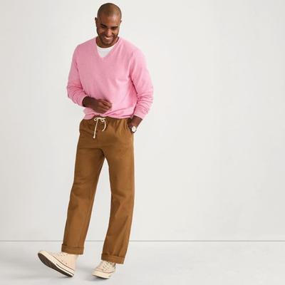 Relaxed Chino Deck Trousers, Men, size: S 32, regular, Brown, Spandex/Cotton-blend, by Lands' End