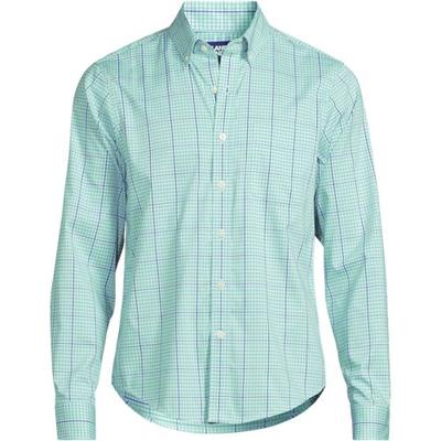 Buttondown Ultimate Shirt, Traditional Fit, Men, size: 42-44, regular, Green, Spandex/Cotton-blend/Poly-blend, by Lands' End