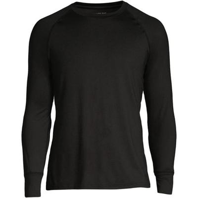 Stretch Thermaskin Crew Neck Thermal Top, Men, size: 34-36, regular, Black, Spandex/Poly-blend, by Lands' End