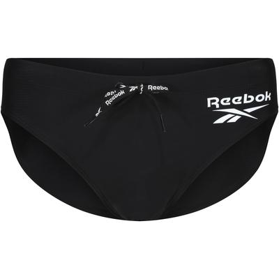 Badeslip REEBOK "Wells", Herren, Gr. L, N-Gr, schwarz, Microfaser, Polyamid, Elasthan, Polyester, unifarben, sportlich, Badehosen, mit Kordel mit Logoschriftzug Image