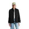 Langjacke MARC O'POLO, Damen, Gr. 42, schwarz, Canvas, Obermaterial: 80% Baumwolle, 20% Polyamid, casual, relaxed fit, Langarm, Jacken, im Cape-Stil, Kragen mit Cord, relaxed fit