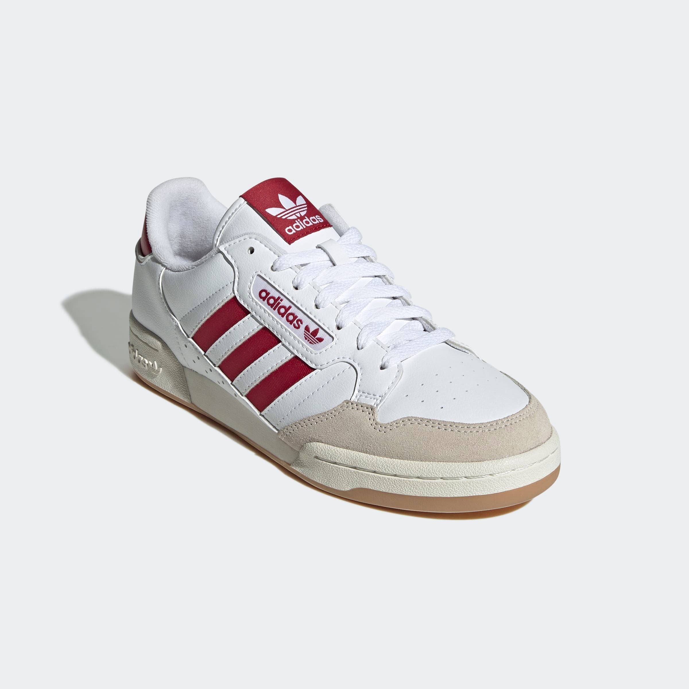 Sneaker ADIDAS ORIGINALS "CONTINENTAL 80 STRIPES", Gr. 39, weiß (cloud weiß, team victory rot, chalk weiß), Baumwolle, Schuhe