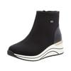 Keilsneaker REMONTE, Damen, Gr. 45, schwarz, Textil, Lacklederimitat, unifarben, modisch, Schuhe, Plateauboots, High Top Stiefelette mit wasserabweisender TEX-Membran