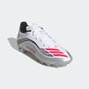 Fußballschuh ADIDAS PERFORMANCE "F50 MESSI LEAGUE MULTI-GROUND E KINDER", Gr. 38,5, cloud weiß, lucid rot, silber metallic, Synthetik, sportlich, Schuhe, geeignet für Rasen- und Kunstrasenplätze