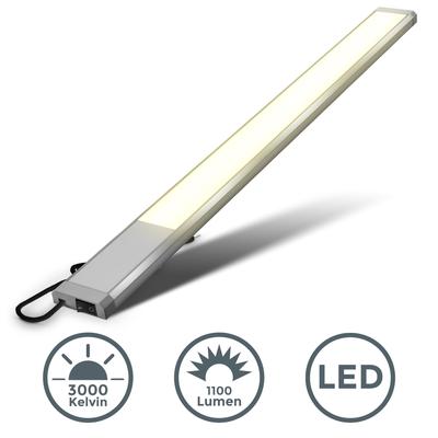 B.K.LICHT LED Unterbauleuchte "BKL1468 LED Leiste mit Ein-Ausschalter", silber (aluminium), 1 flammig, H: 1,30cm,, Lampen, Unterbauleuchte, 3.000K, 1.100Lm, 57,5x4,9x1,3 cm, Titanfarbig Image