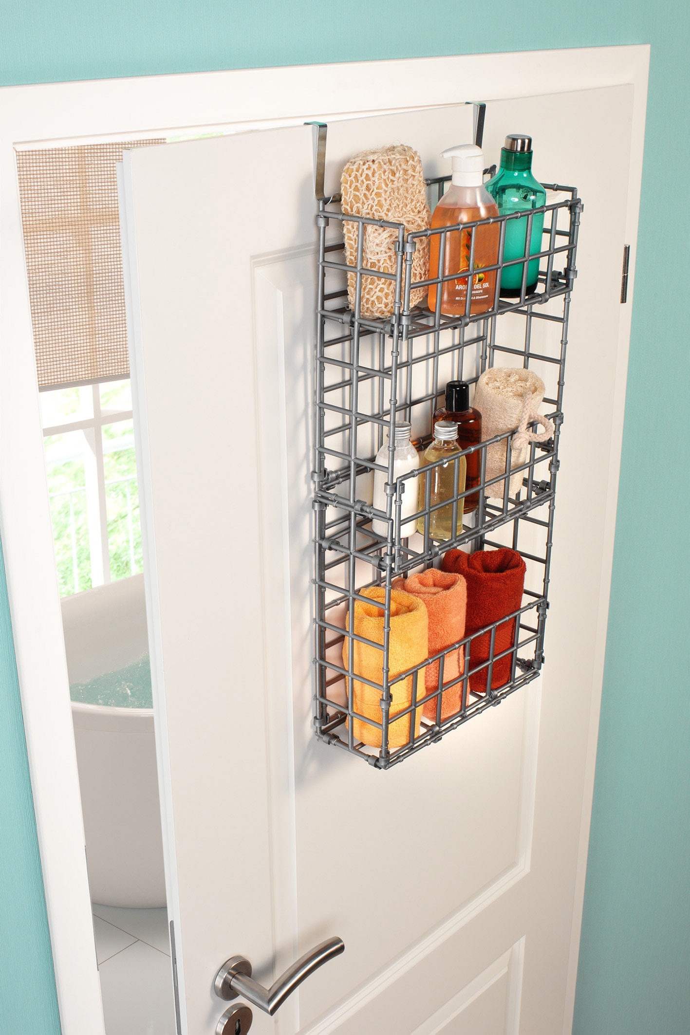 Hängeregal RUCO, silber (silberfarben), B:30cm H:80cm T:10cm, Kunststoff, Regale, Kunststoff, 3 Etagen