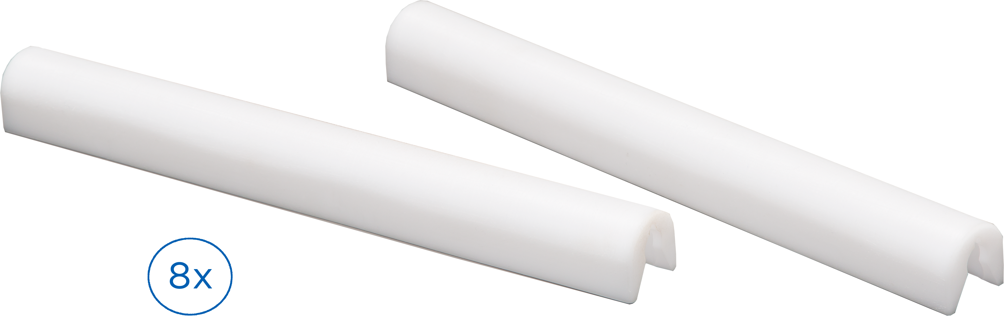 Wäscheklammern RUCO, weiß, B:2,5cm H:2,5cm L:25cm, Kunststoff, Halteklammern, Faltenstopp für Wäscheständer, 8er Set, Kunststoff