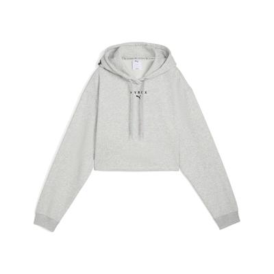 Sweatshirt PUMA "PUMA x HYROX Heavyweight Hoodie Damen", Damen, Gr. M, grau (light gray heather), Obermaterial: 34% Polyester, 66% Baumwolle; Rippe: 3% Elasthan, 97% Baumwolle, normal, Rundhals, Langarm, Sweatshirts Image