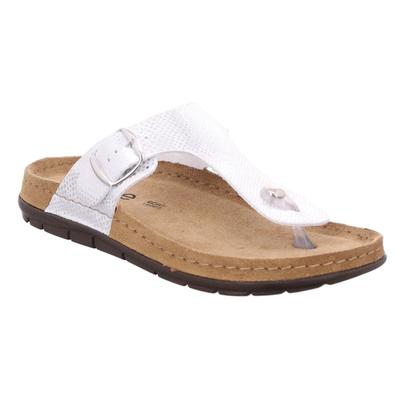 Zehentrenner ROHDE "RODIGO", Damen, Gr. 38, silber (silberfarben), Lederimitat, metallic, casual, Schuhe, mit verstellbarer Schnalle Image