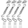 Rapanda - Kit di fissaggio per tenda da sole da giardino, triangolo, quadrato, rettangolo, vela