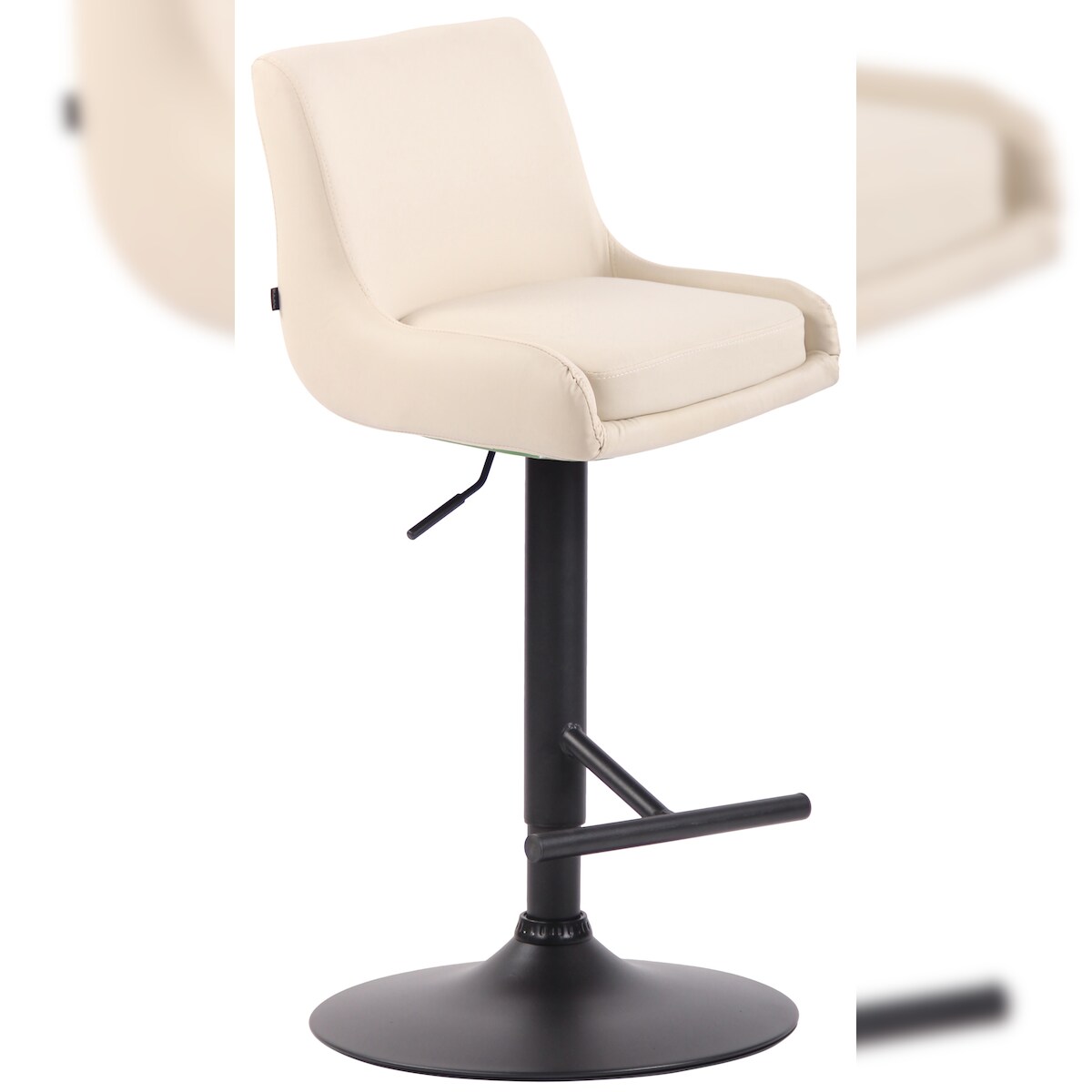 CLP Barhocker Club Kunstleder creme/schwarz Image