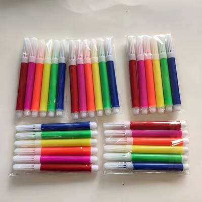 TEMU 12/24/30/60pcs Medium Point Type Simple Small Markers, 6 Colors/12 Colors , For Office Study, Meetings, Notes, Coloring Image