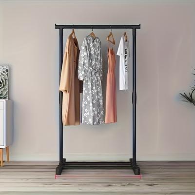 TEMU This Simple Clothes Hanger Is Designed For Drying And Hanging Garments, Suitable For Use In Bedrooms. It Features Double Rods And Can Be Used For Storage On , Drying Racks Image