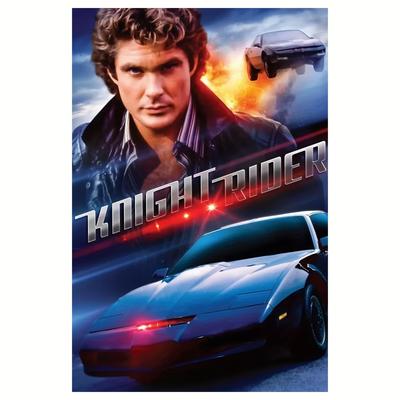 "TEMU 1pc Frameless, 1982 "knight Rider" Movie Poster With Michael Knight (david Hasselhoff) Canvas Poster, Apply For Living Room Bedroom Bathroom Kitchen Decor, 12x18inch" Image
