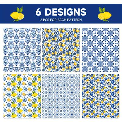 TEMU 12 Rolls Cartoon Lemon Porcelain Wrapping Paper - Vibrant Lemon & , Durable Gift Wrap For Summer Hawaii Birthday Parties, & Gift Packaging Supplies, Decor Image