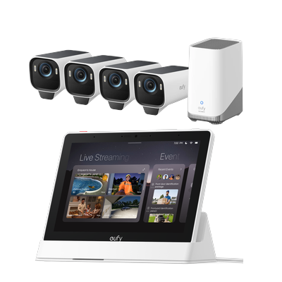 eufy Smart Display E10 + eufyCam S3 Pro 4-Cam Kit White