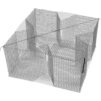 Nets & More Bait Trap. 24" x 24", 12" deep. 1/2" x 1/2" mesh. Galvanized or PVC Coated mesh for