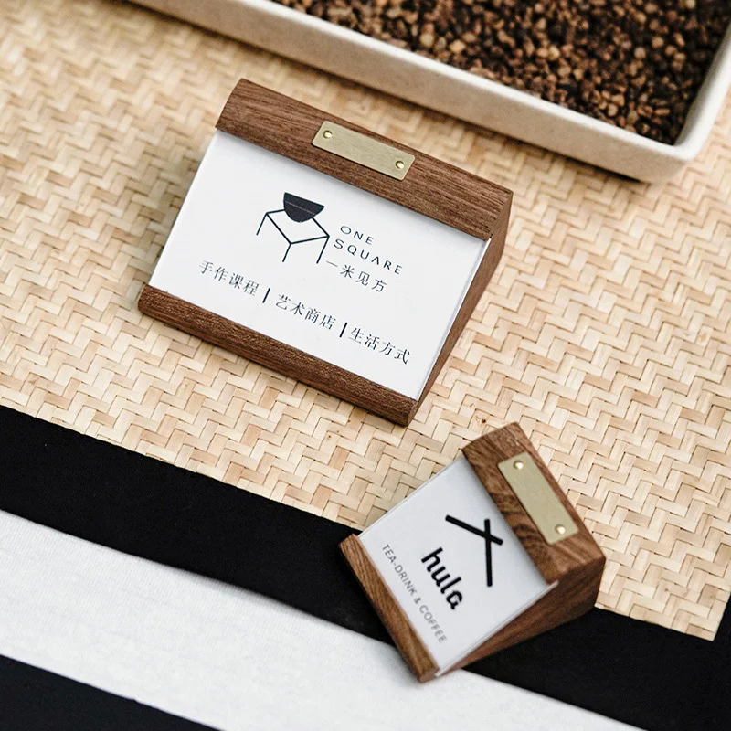 1 Stück Preisschild für Massivholzprodukte, Einrichtung der Ausstellungsintroduction Decca-Karte, Preisschild, Tischständer Image