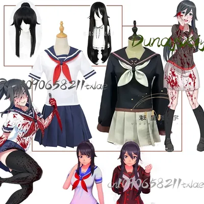 Spiel Yandere Simulator Ayano Aishi Ryoba Aishi Cosplay Kostüm Perücke JK kleid schuluniform sommer Image