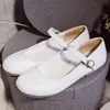 Frühling Herbst Rosa Weiß Mary Janes Flache Schuhe Frau Runde Kappe Schnalle Lolita Mädchen Student Ballerinas Plus Größe 43