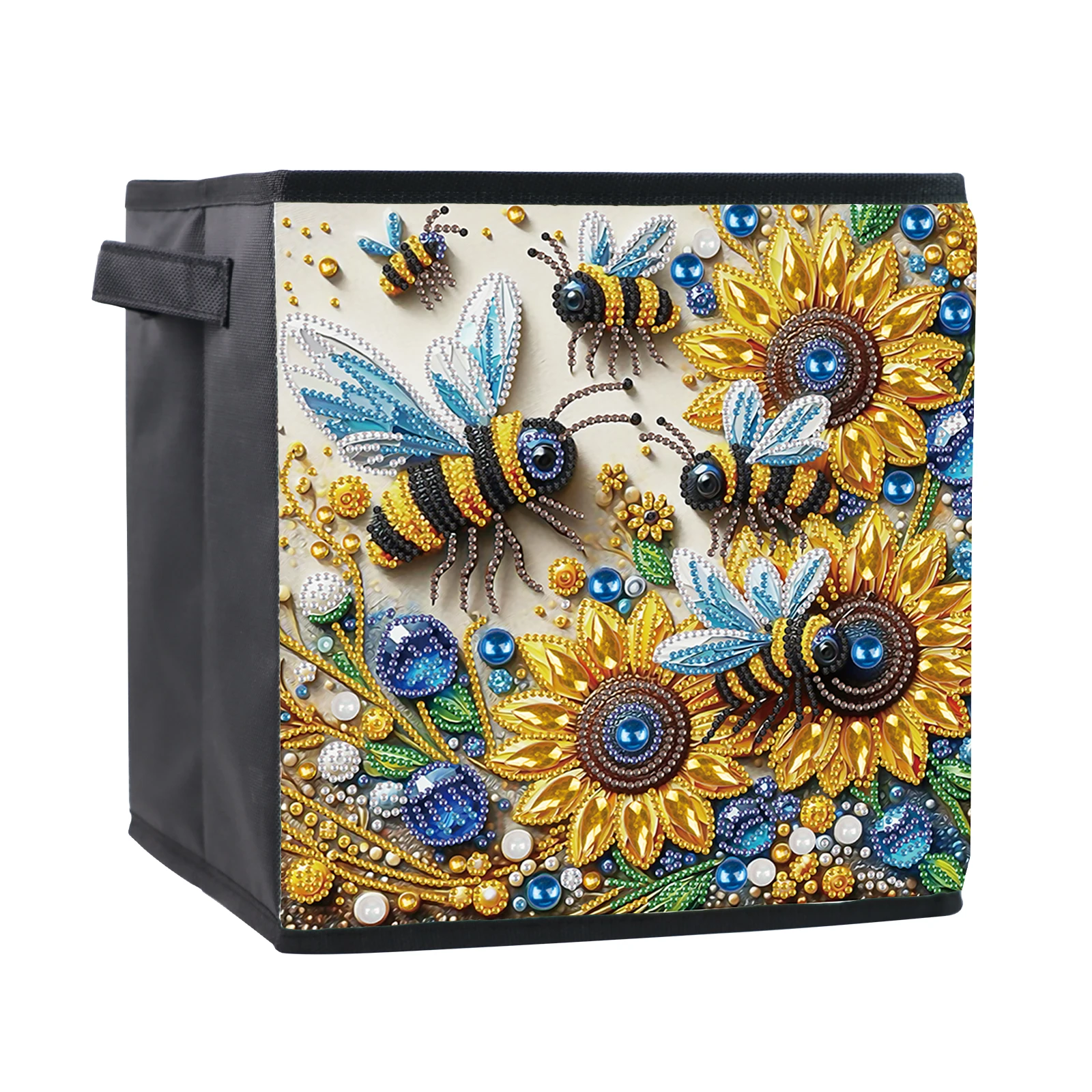 Special shape Diamond Art Painting Storage basket Kits,Cute bees DIY Diamond Art Painting storage bag for Home Decorate Art Gift Image
