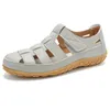 Leder-Loafer für Damen, Übergröße 43, bequeme flache Schuhe, Wandersandalen, bedeckte Zehen, Strandschuhe für Damen, Schuhe