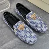 Mode Blau Herren Loafer Große Größe 48, Kariert Druck Leder Casual Schuhe Für Männer Bequeme Flache