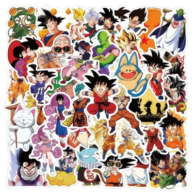 Dragon Ball Anime Cartoon Doodle wasserfeste Vinyl-Aufkleber für Kofferraum, Wasserbecher, Flasche, Laptop, Dekor, individuell abnehmbar Image